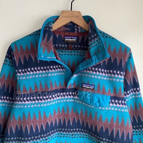 Patagonia Synchilla Snap-T Fleece Pullover Large Laughing Waters Elwha Blue L - Picture 7 of 10